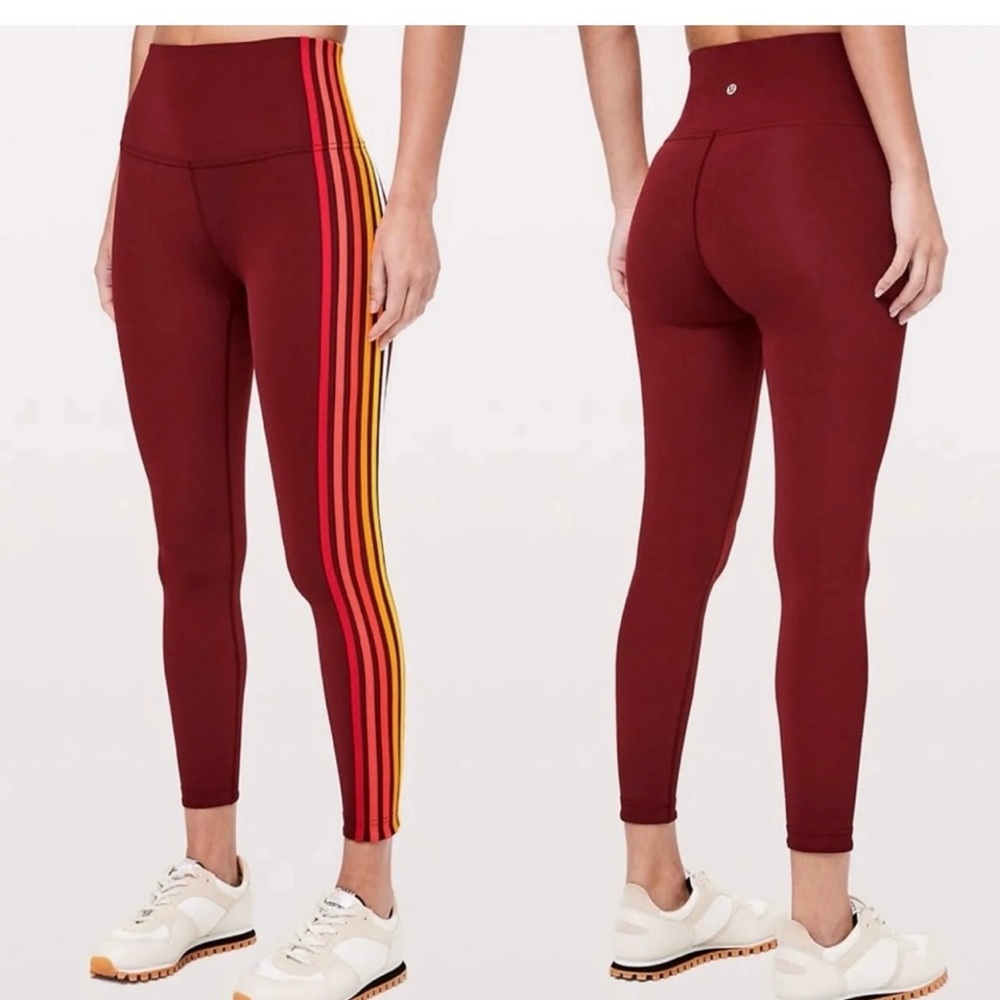 Lululemon Take A Hint leggings 
Deep Rouge.  Size 8